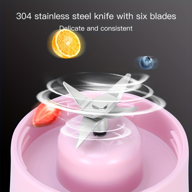 Portable Small Electric Juicer Stainless Steel Blade Cup Fruit