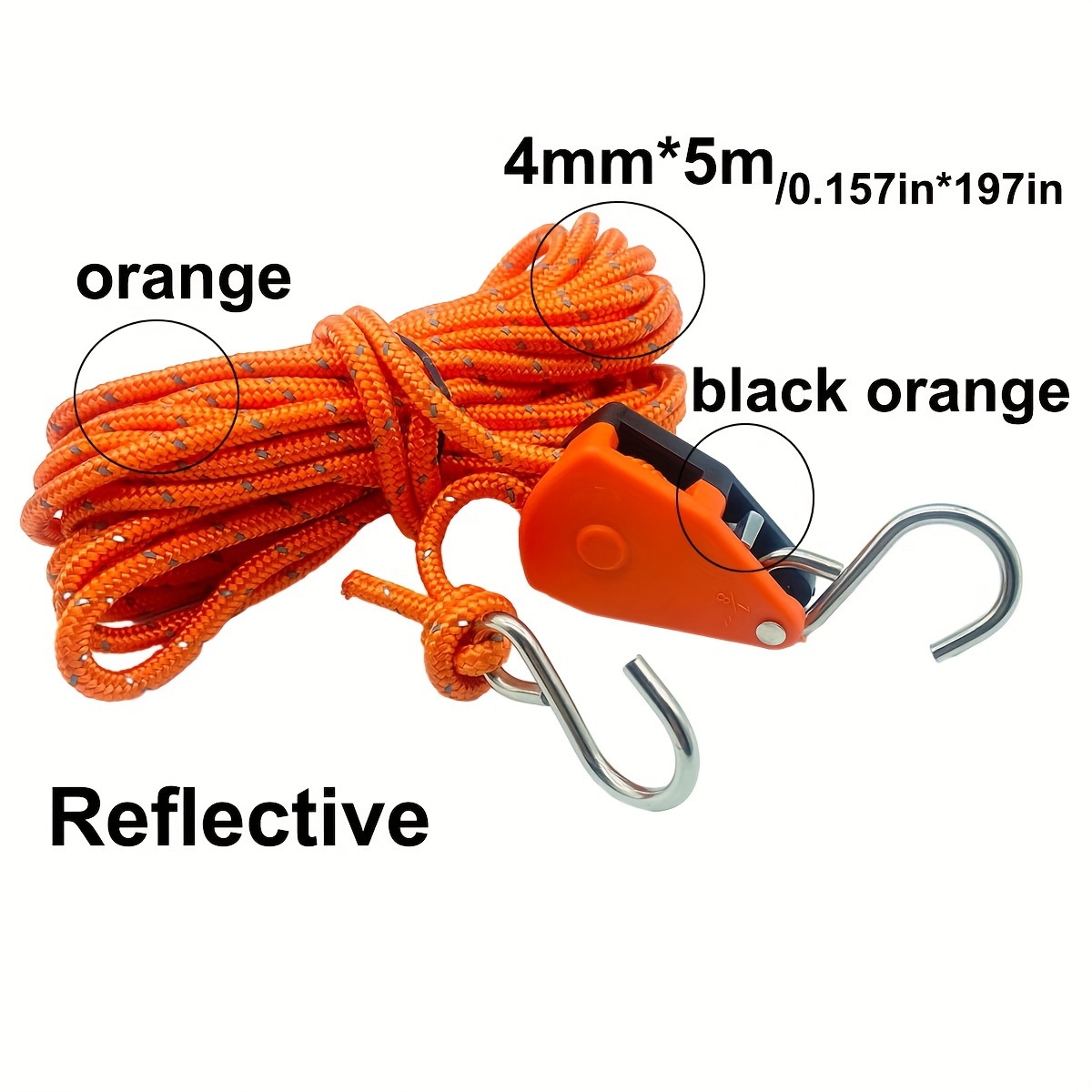 Camping Tent Tie Down Rope Tightener Fastening Pulley Ratchet