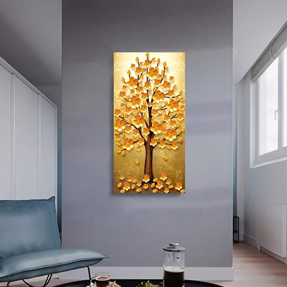  Cuadros abstractos modernos de árboles y hojas, lienzo, cuadros  artísticos de pared para sala de estar, decoración del hogar, 19.7 x 39.4  in, sin marco : Hogar y Cocina