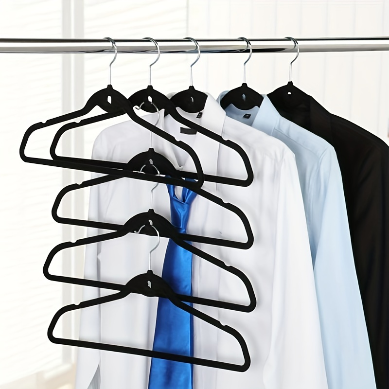New Clothes Coat Velvet Hangers Non Slip Luxury Flocked Trouser Skirt Hanger  Closet Storage Hook Clothes Hangers For Adults - Temu
