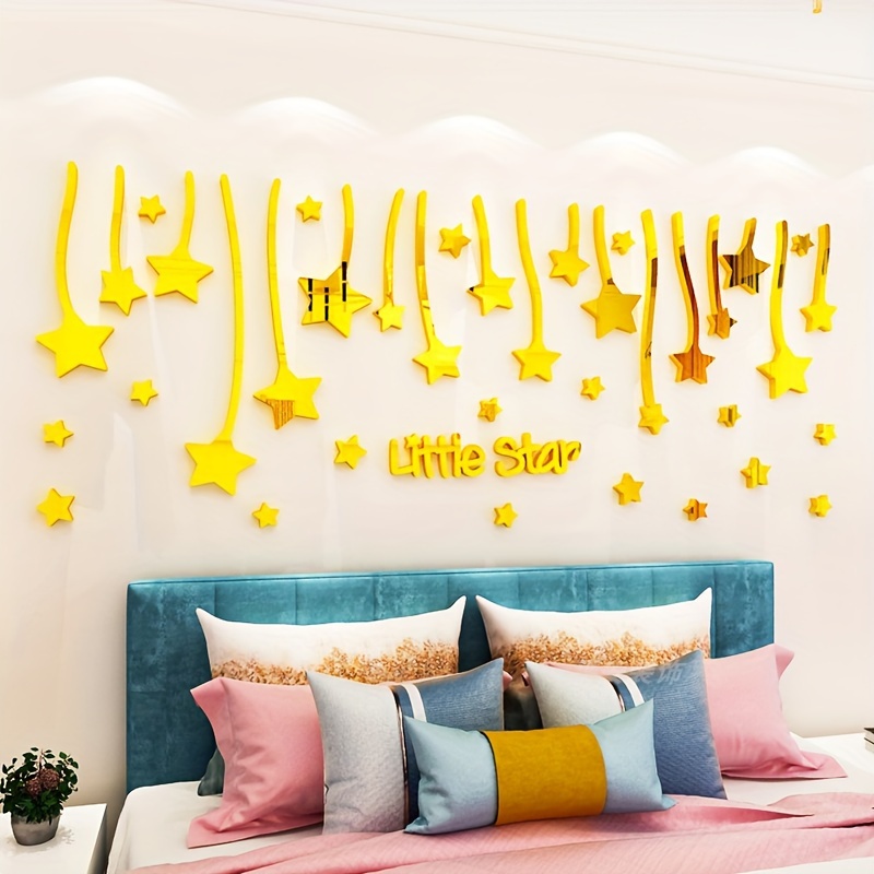 82pcs Pegatinas Espejo Estrella Pegatinas Pared Decorativas - Temu