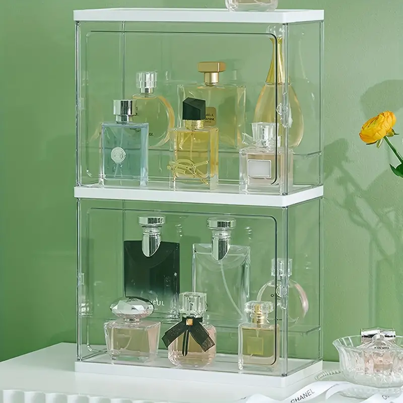 Household Desktop Shelf Perfume Storage Box Display Cabinet Dresser Dust  Box, Aesthetic Room Decor, Home Decor, Kitchen Accessories, Bathroom Decor,  Bedroom Decor - Temu