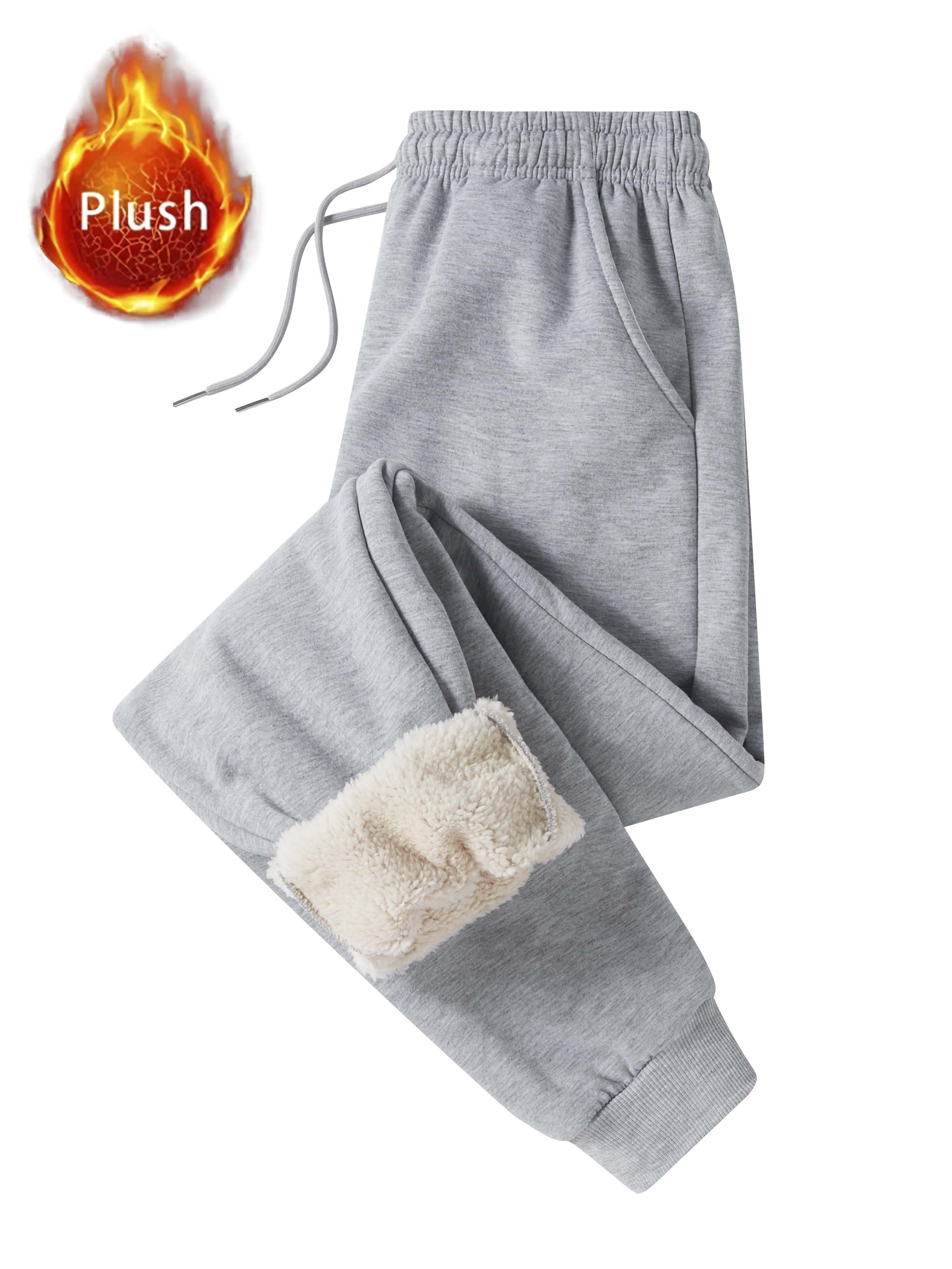 Women's Fleece Lined Pants Thermal Fitness Ladies Fleece Joggers Gym  Trousers