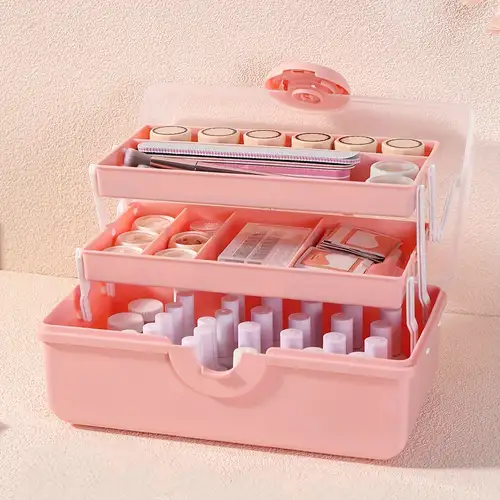 Foldable Plastic Storage Box Makeup Small Item Storage Box - Temu
