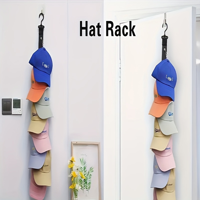 D-GROEE Hat Organizer Holder for Hanger , 8 Storage Hooks Hat Storage for  Room & Closet,Display Wall Mounted hat Rack, Suitable for Storing Baseball