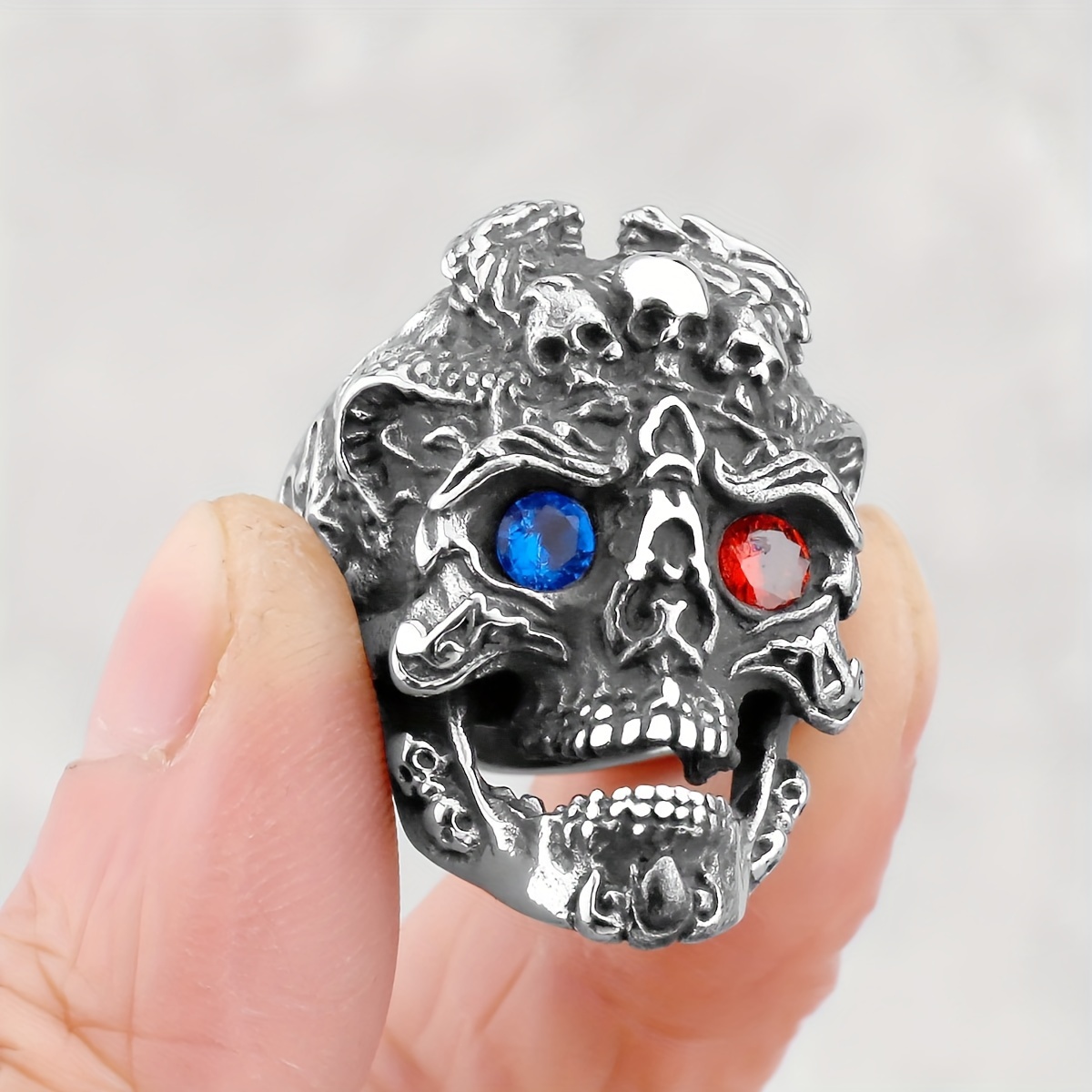 pza anillo acero inoxidable forma calavera color acero Temu Spain