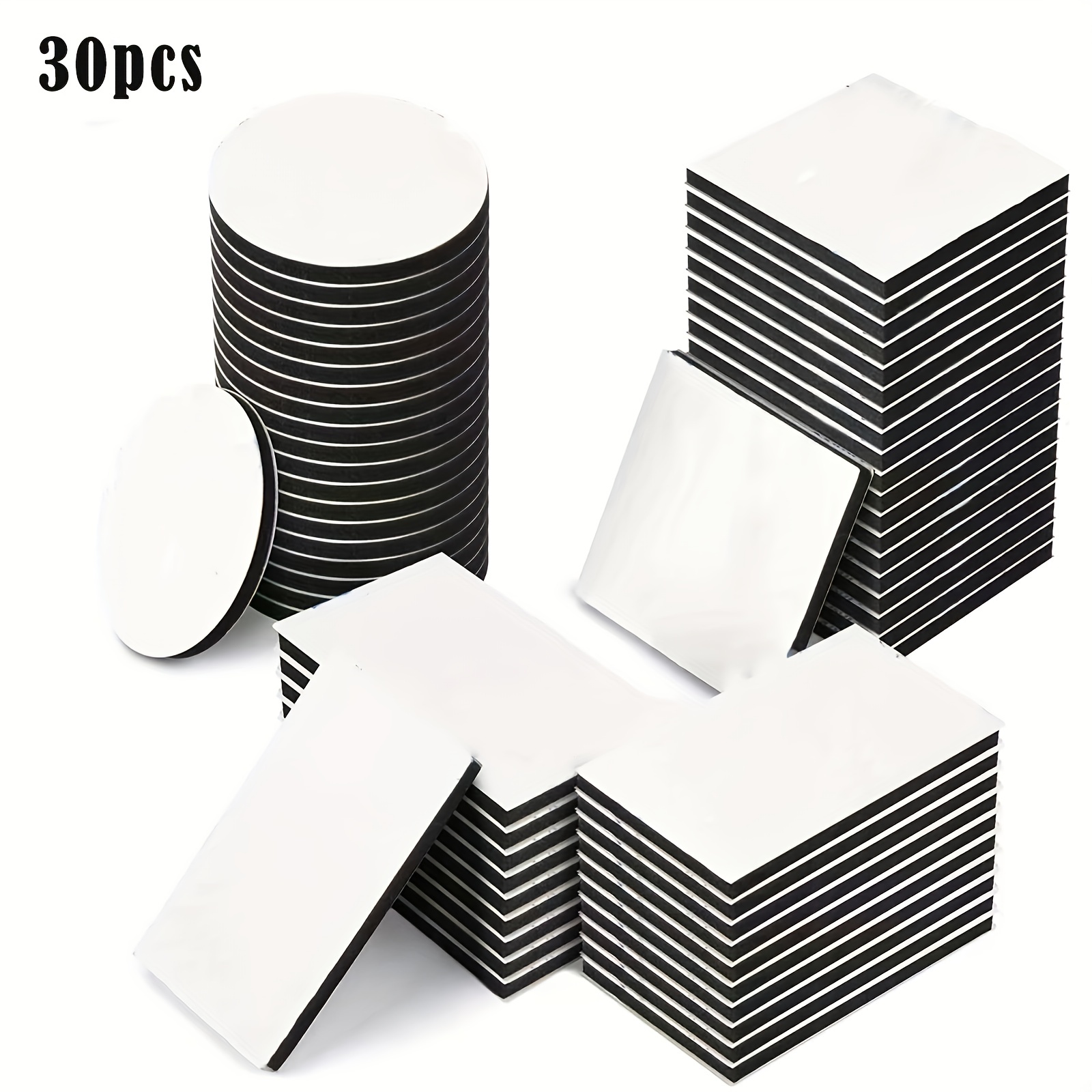 20 paires Scratch Round Sticker, 6cm Double Face Velcro Tape Extra Strong  Self Adhesive Backing Pads Adhésif (noir + Blanc)