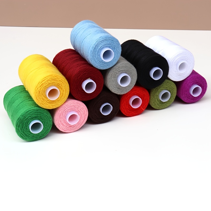 

12pcs/suit Multicolor Polyester Spool, Multi-function Thick Polyester Thread, Denim Sewing Machine Thread, Single Shaft 600 Yards 203 High Strength Sewing Thread Diy Sewing Accessories