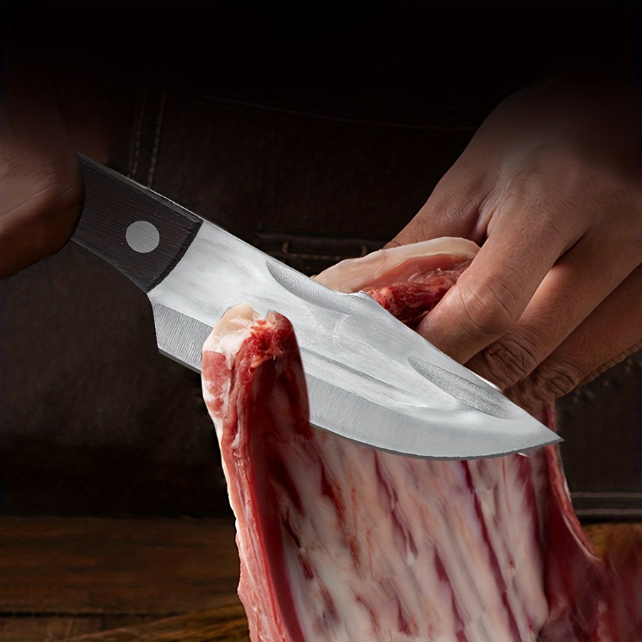 Forged Boning Knife: Multi-purpose Meat, Fruit & Bbq Cutting Knife With  Leather Sheath - Temu