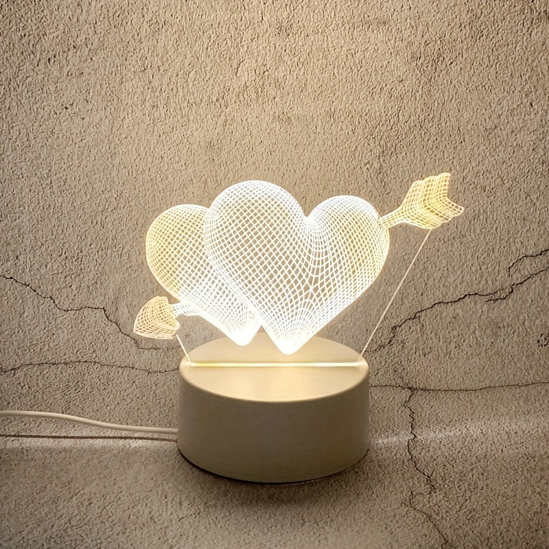 1pc Lumière De Nuit 3D Créative Cadeau Lampe De Table LED 3D - Temu France