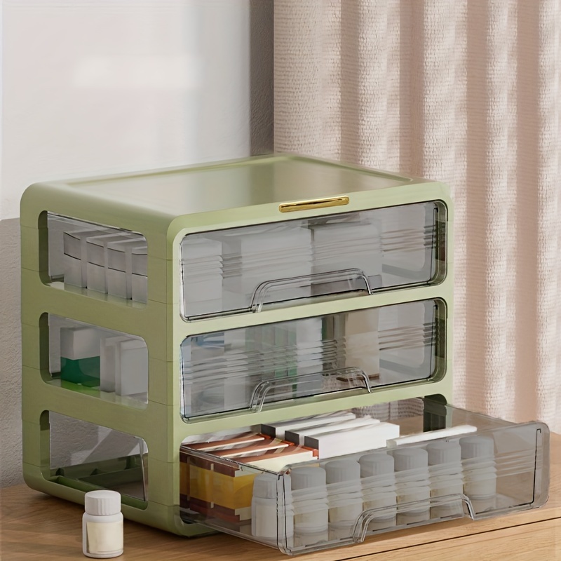 Medicine Storage Drawer Box With 3/4/layers Portable Large - Temu
