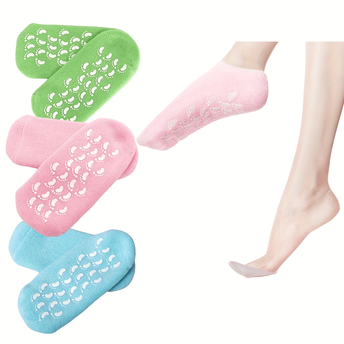 

2pcs Moisturizing Spa Gel Socks, Gel Spa Socks For Softening Dry Cracked Rough Feet Skins, Gel Lining, Washable And Reusable, Reduce Cracked Skin