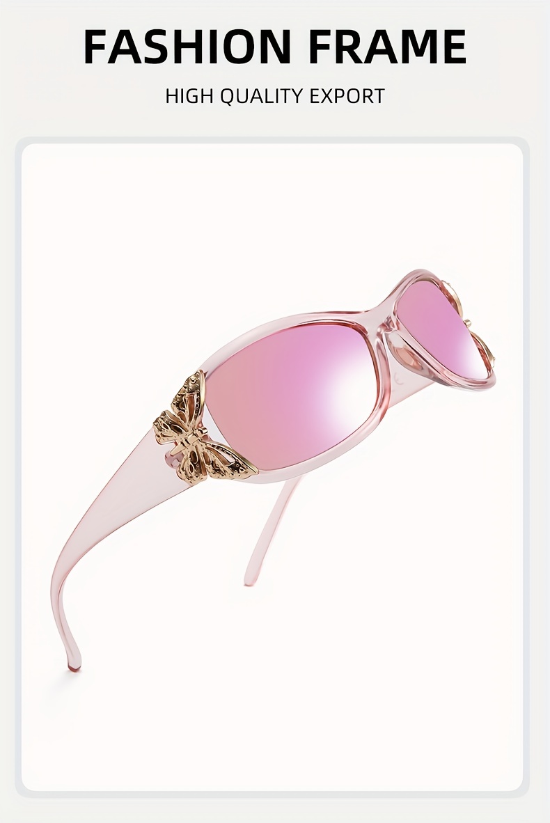 Y2k Polarized Butterfly Sunglasses Women Vintage Wrap Around Temu