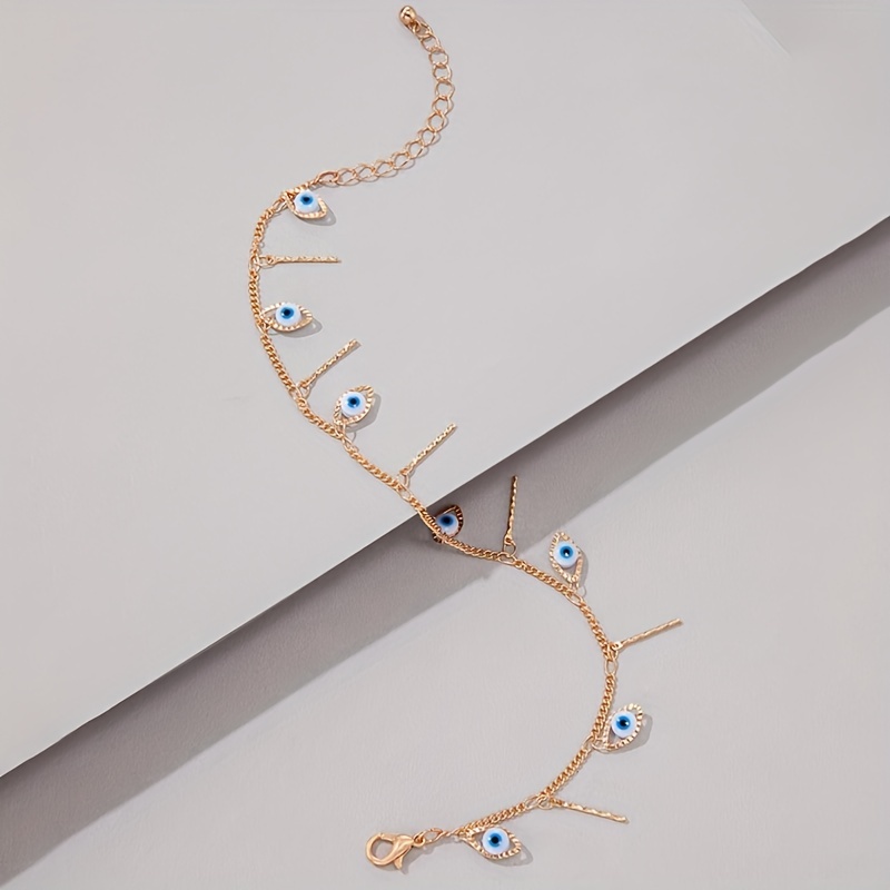 Devil's Eye Tassel Pendant Chain Anklet Versatile Foot Decoration