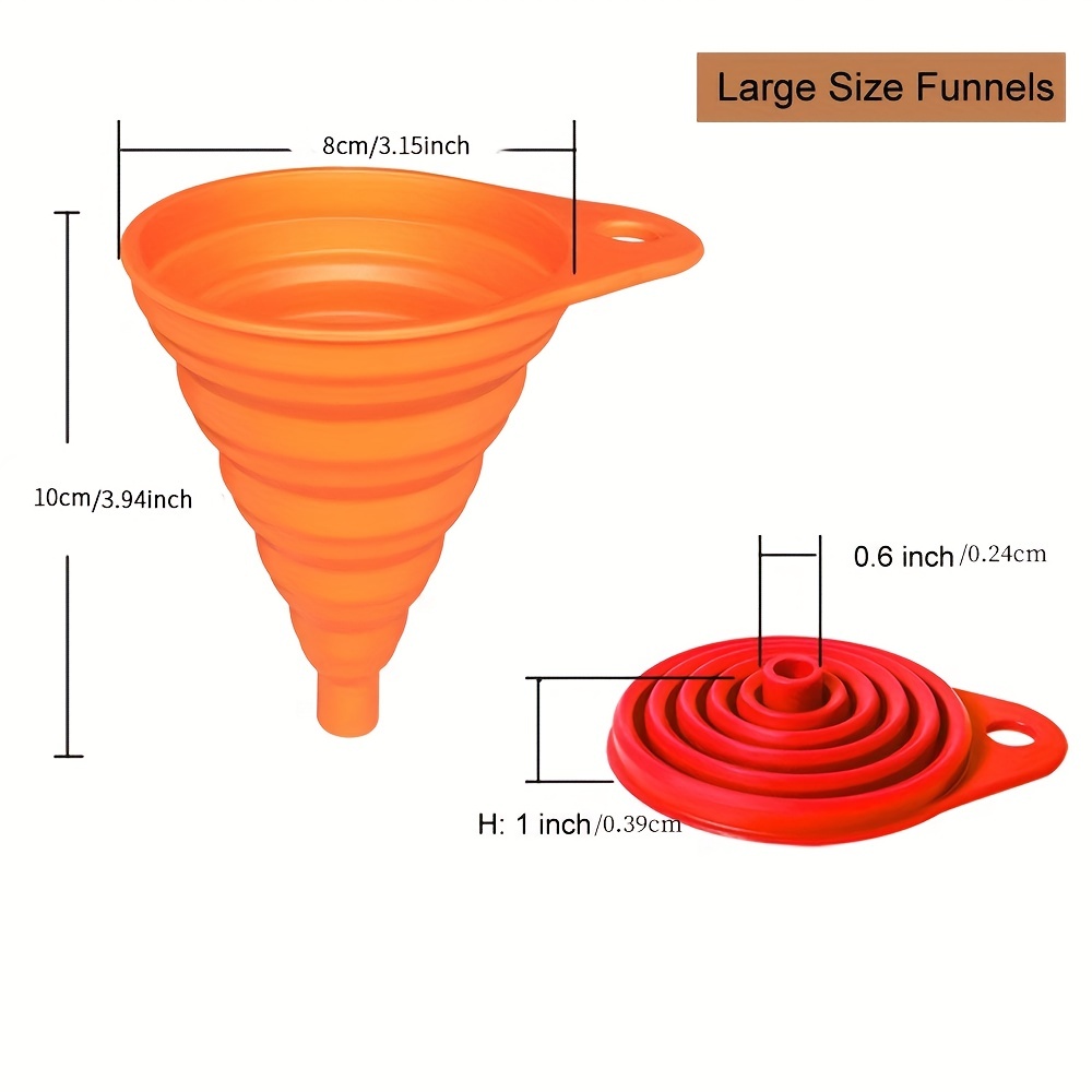 3 imbuto pieghevole in silicone, 3 misure, imbuto in silicone da