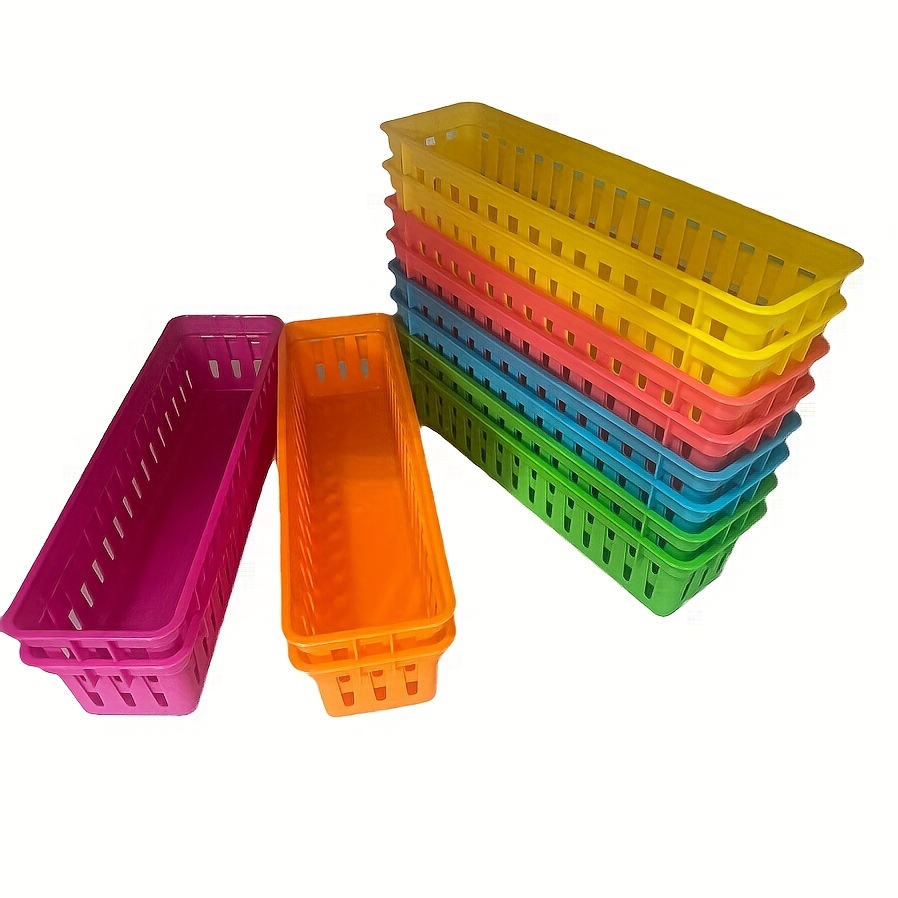 

Colorful Desk Organizer Set - 4/6/8pcs, Office & School Supplies Storage Basket For Pens, Pencils, Markers & Sticky Notes