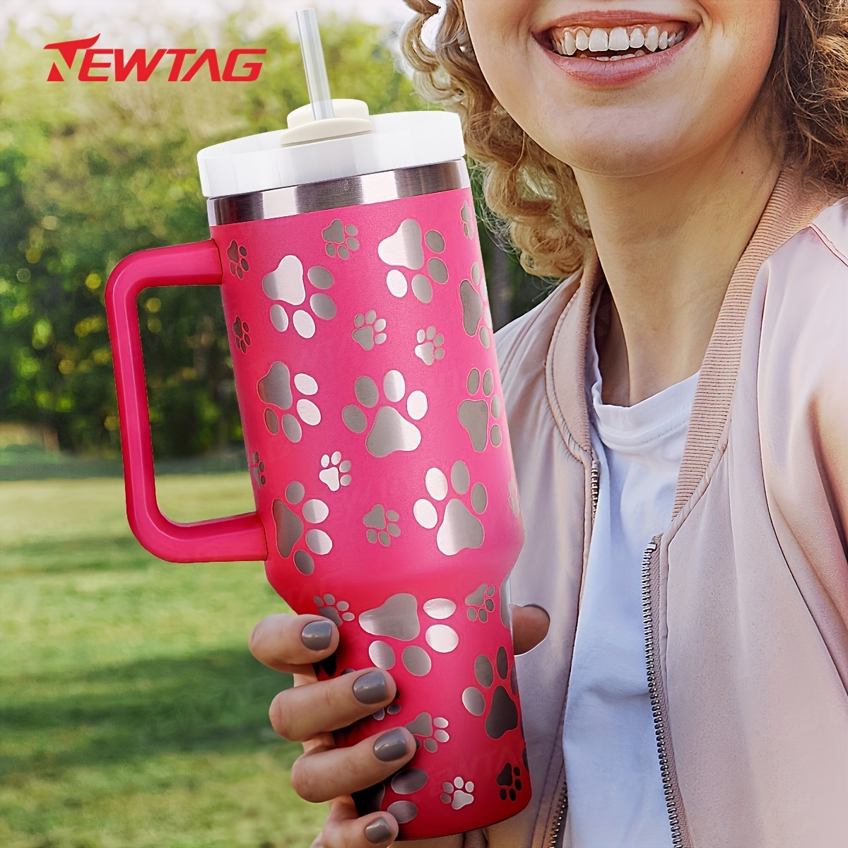 Insulated Stainless Steel Coffee Tumbler With Handle - Temu