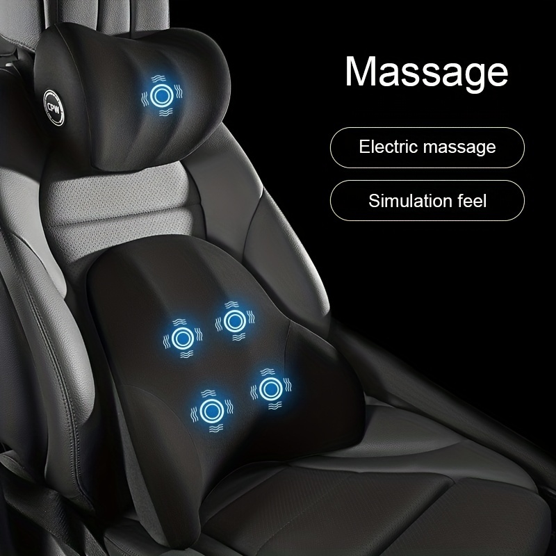 1pc Lumbar Massage Car Electric Massage Cushion Lumbar Support Car Seat Back  Support Waist Cushion