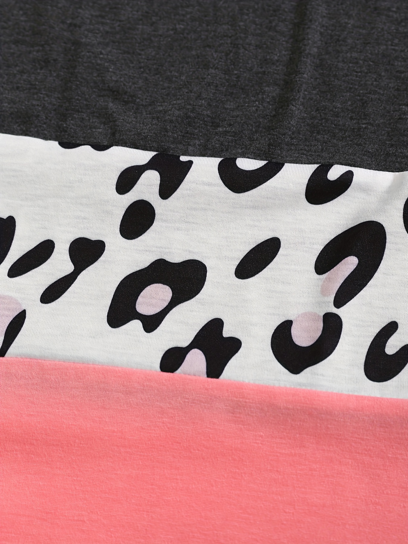 Plus Size Casual T shirt Women's Plus Colorblock Leopard - Temu Canada