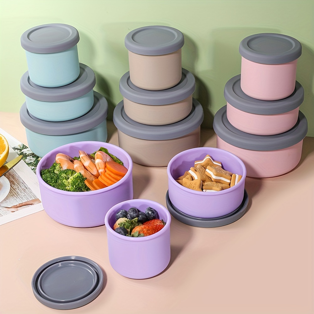 Silicone Leak-proof Bento Box, Microwave Safe Round Lunch Box, Lunch  Container - Temu