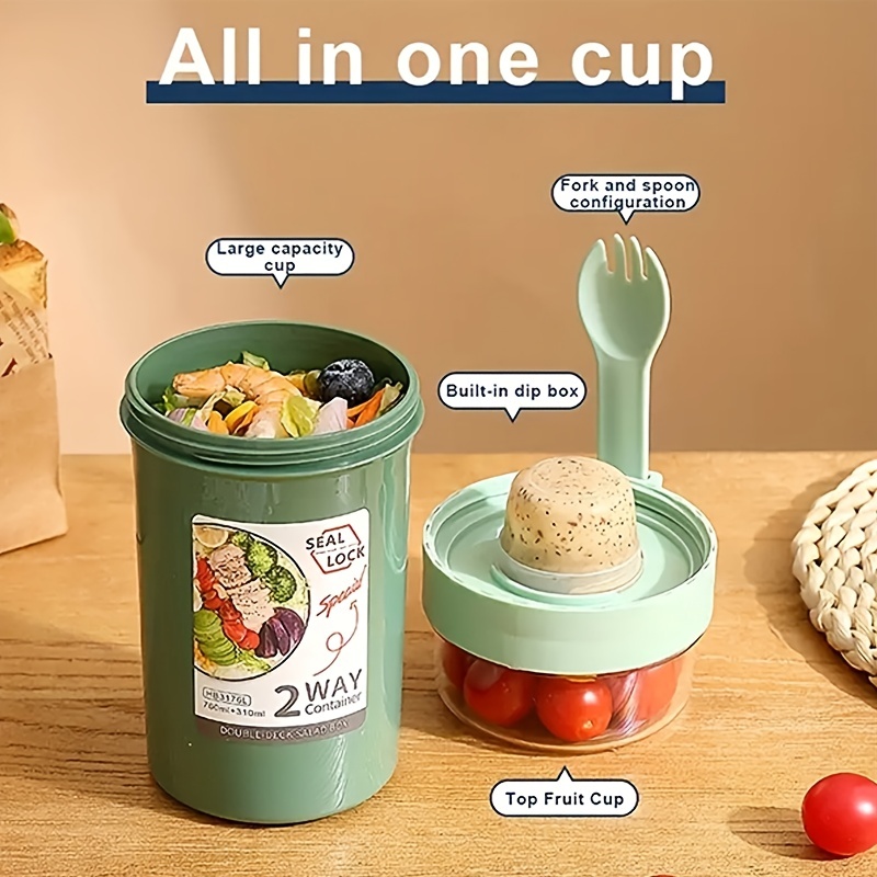 1000ml Breakfast Salad Cup Meal Shaker Portable Salad Cup With