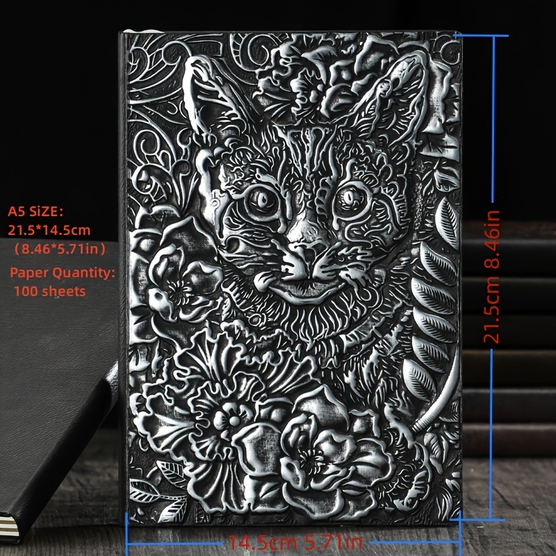 1pc cat star man a5 hardbound retro notebook journal notepad details 5