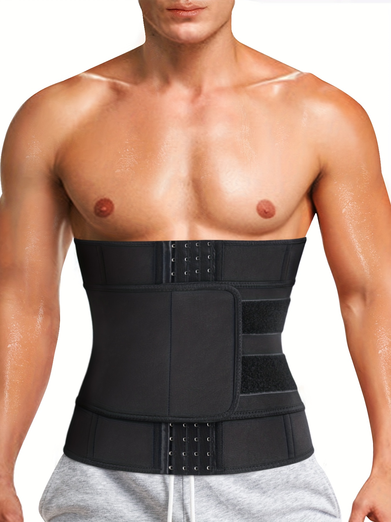 Men's (neoprene)sauna Sweat Waist Trainer Belt Adjustable - Temu