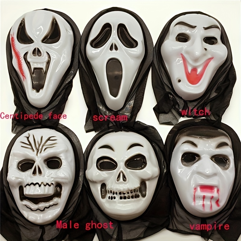 Scary Ghost Face Halloween Mask Scary Mask - Temu