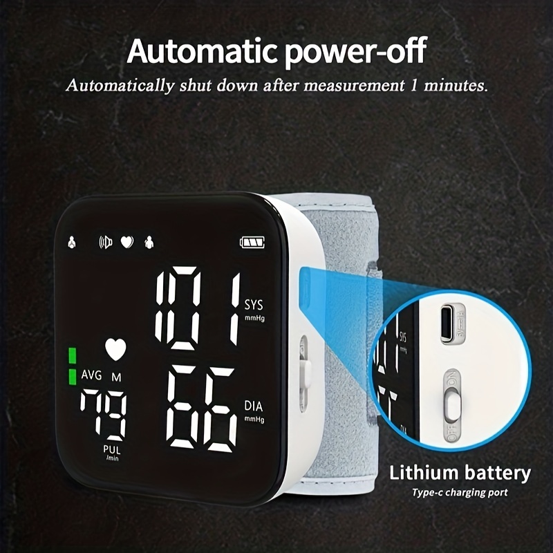 Automatic Talking Wrist Blood Pressure Monitor With Heart - Temu