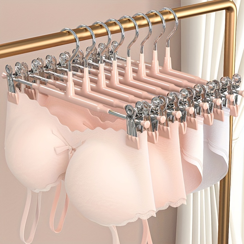 10pcs Clothes Hangers with Clips Plastic Space Saving Non-Slip Skirt Organizer Trousers Skirts Rotating Swivel Hook Clip Hangers for Pants Heavy Duty