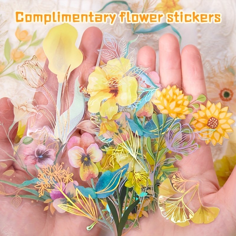 Transparent Dried Flower Stickers Bookmark Stickers Garden - Temu