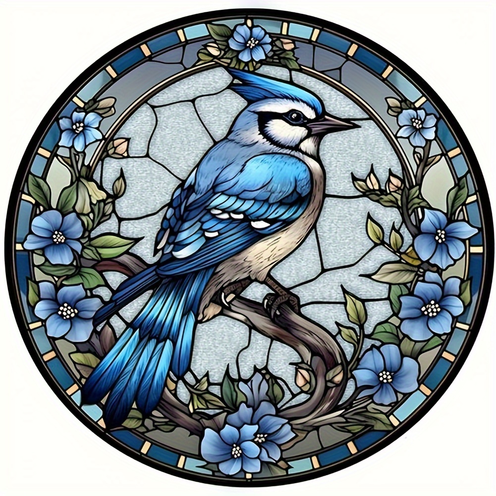 Blue Bird Round Diamond Diamond Painting Animal Pattern - Temu