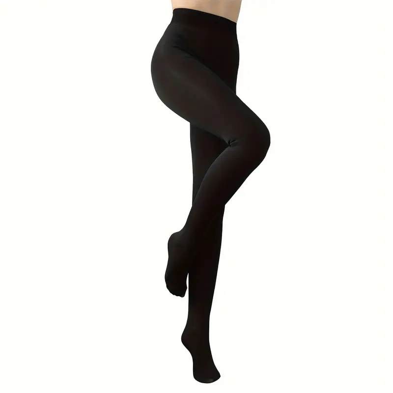 Opaque Elastic Tights High Waist Solid Slim Leggings Women's