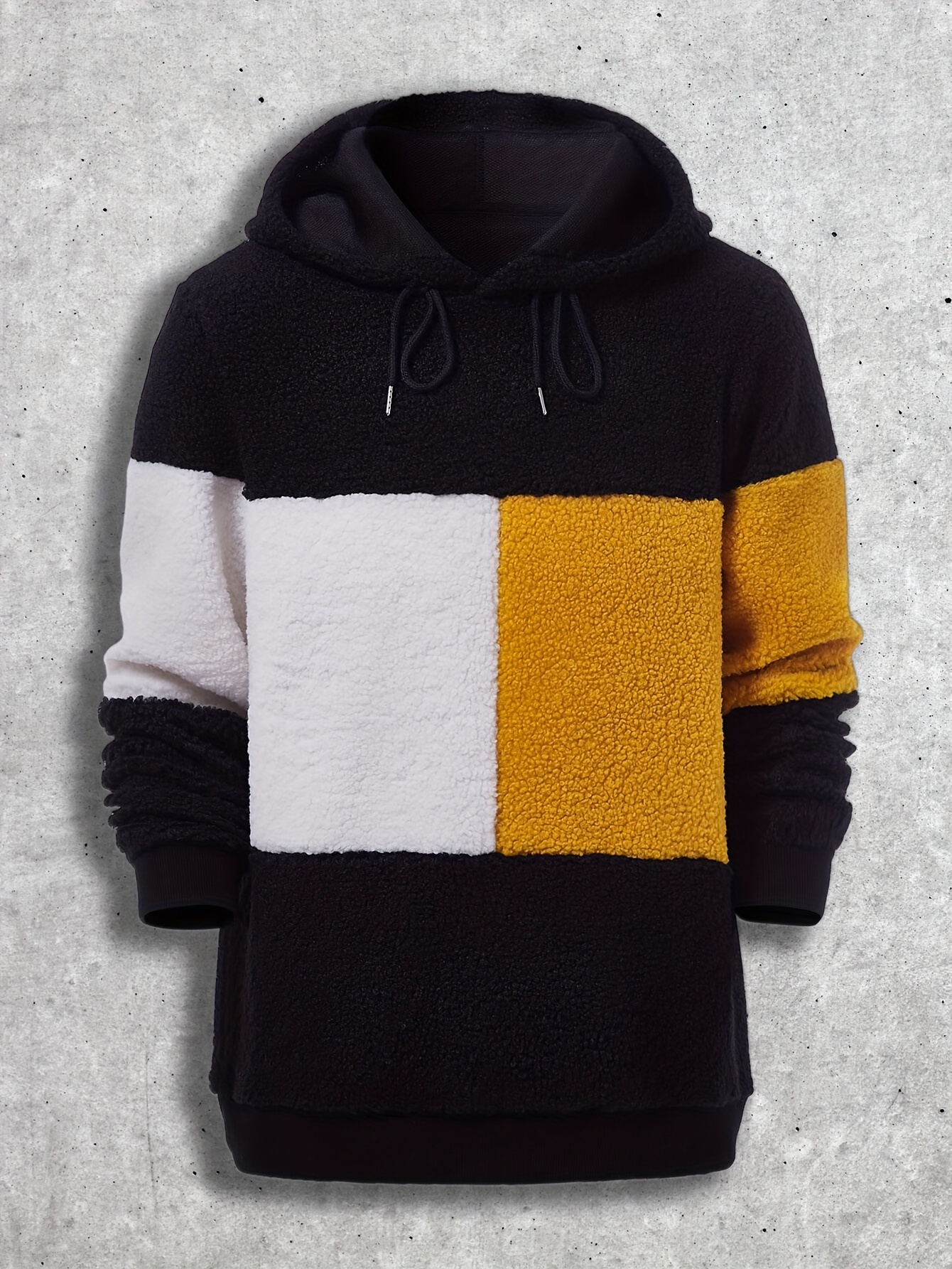 Cool Fluffy Snuddie Hoodies For Men, Men's Casual Color Block Polar Fleece  Pullover Hooded Sweatshirt With Kangaroo Pocket Streetwear For Winter Fall,  As Gifts - Temu Canada