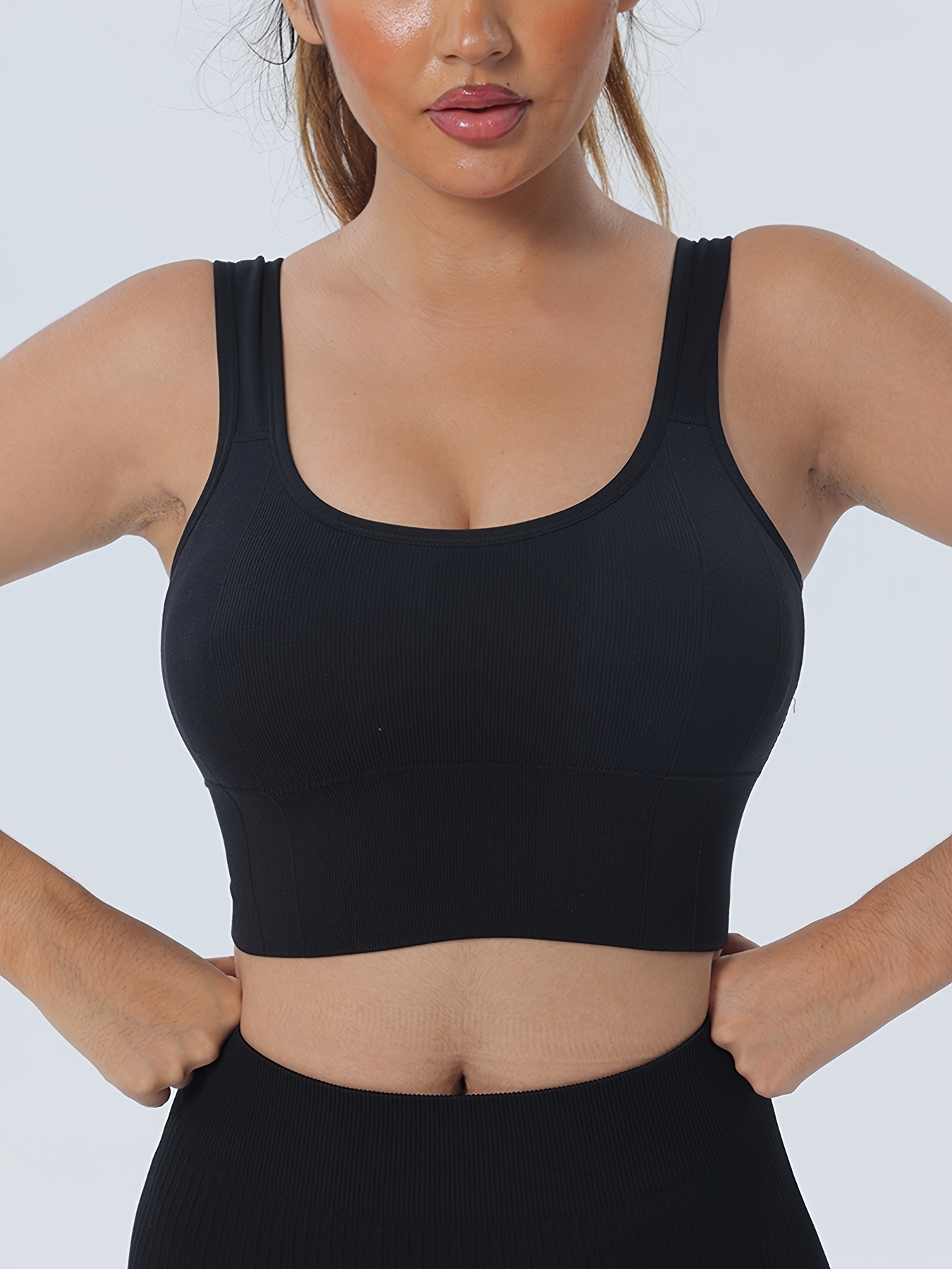 Crop Deportivo Punto Acanalado Manga Larga Mujer Top - Temu