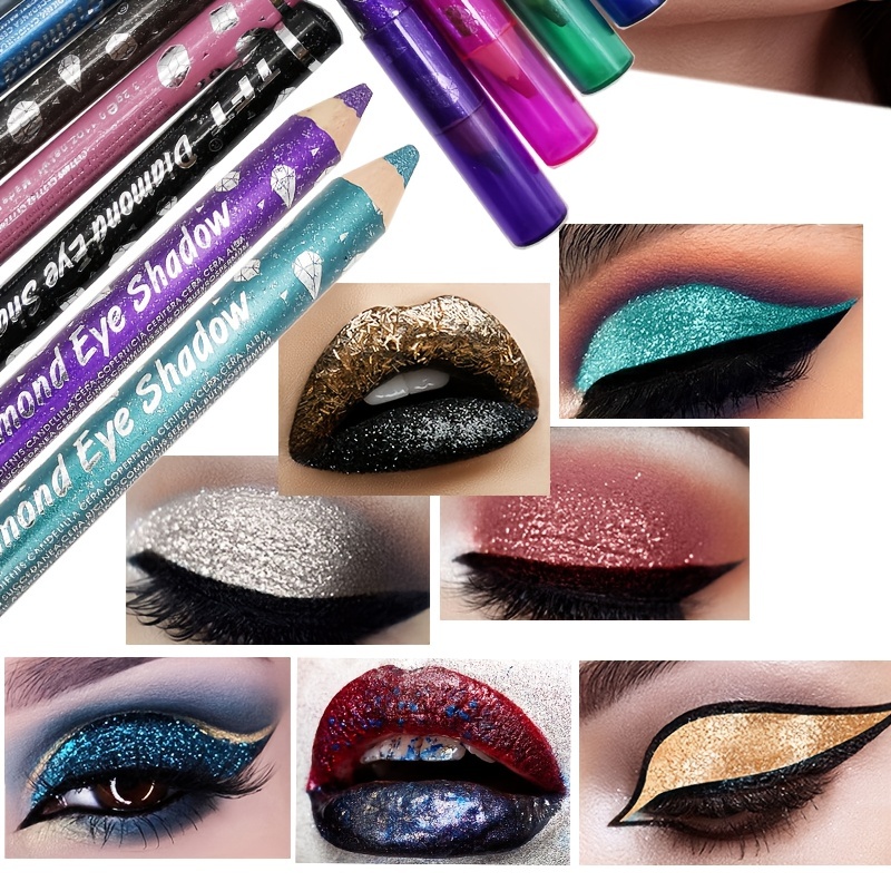 12 color Glitter Colorful Eyeshadow Pencil Sequins Metallic - Temu