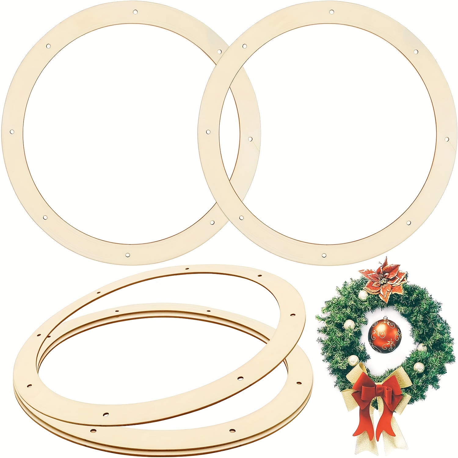 

5 Pcs Wreath Frames: Contemporary Wooden Rings For Diy Christmas, Thanksgiving, And General Crafts - No Feathers, No Electricity Required