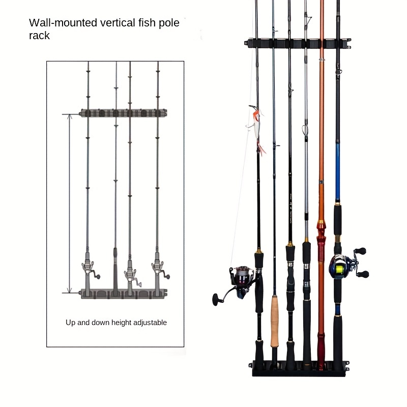 Wall mounted Fishing Rod Display Rack 6 hole Multi - Temu