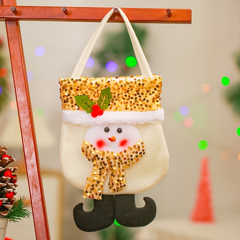 1pc Christmas Apple Bag, Santa style apple bag with bell,Kids Gift