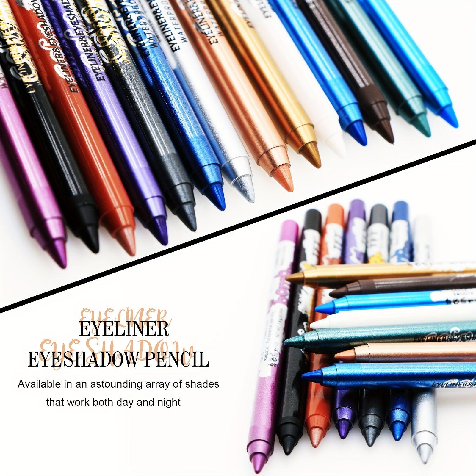 12 Colors Eyeliner Eyeshadow Pen Matte Finish Waterproof