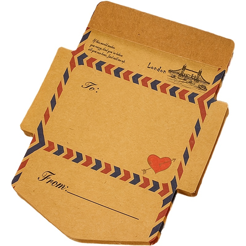 Retro Simulation Envelope Notes, Selfstick Note Memo Pads, Wood Color