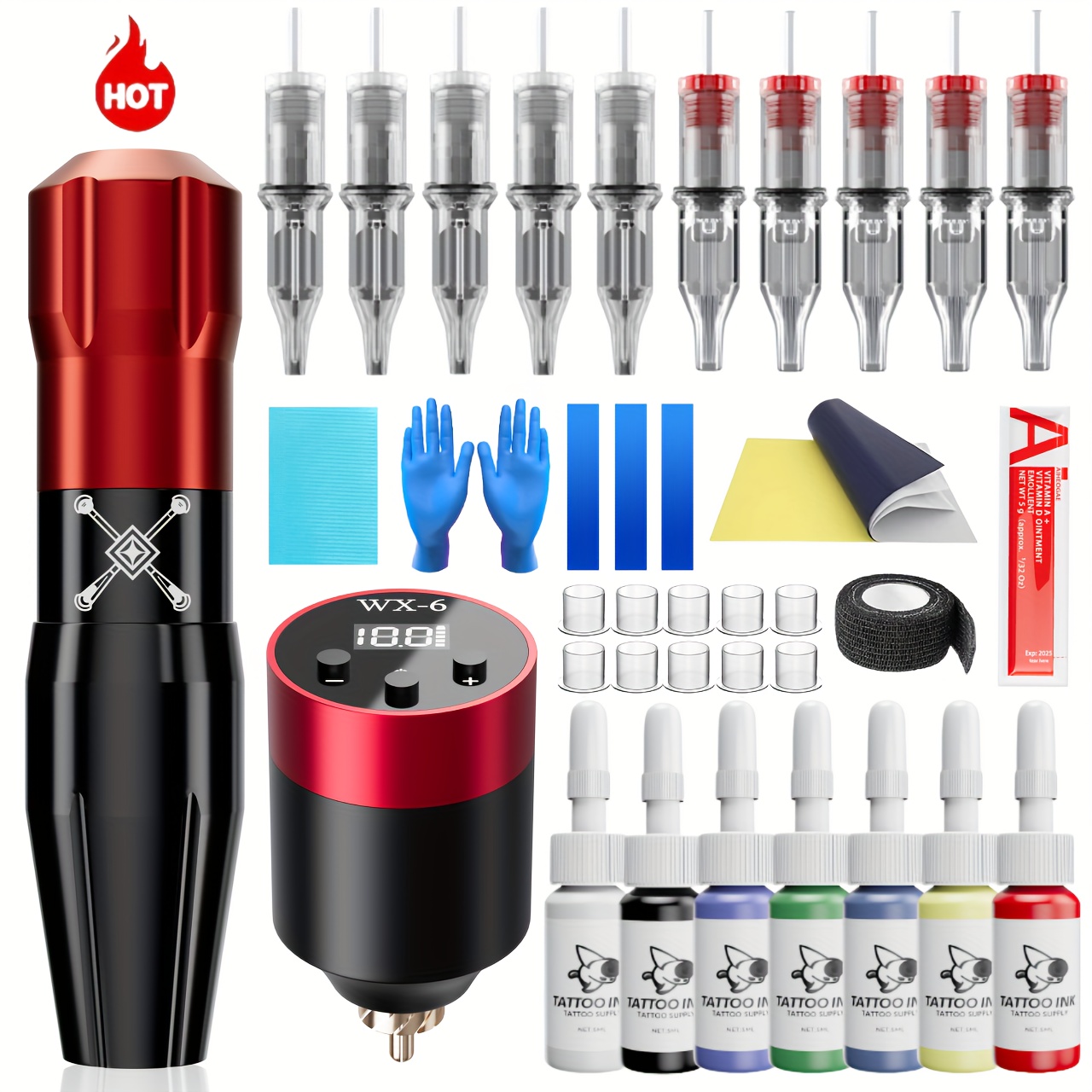 Kit de stylo de tatouage sans fil avec alimentation de tatouage sans fil