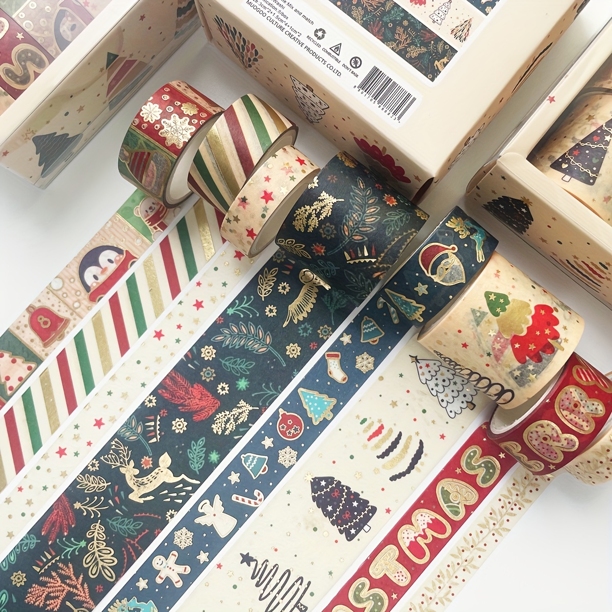 Winter Washi Tape Blue White Holiday Washi Masking Tape - Temu