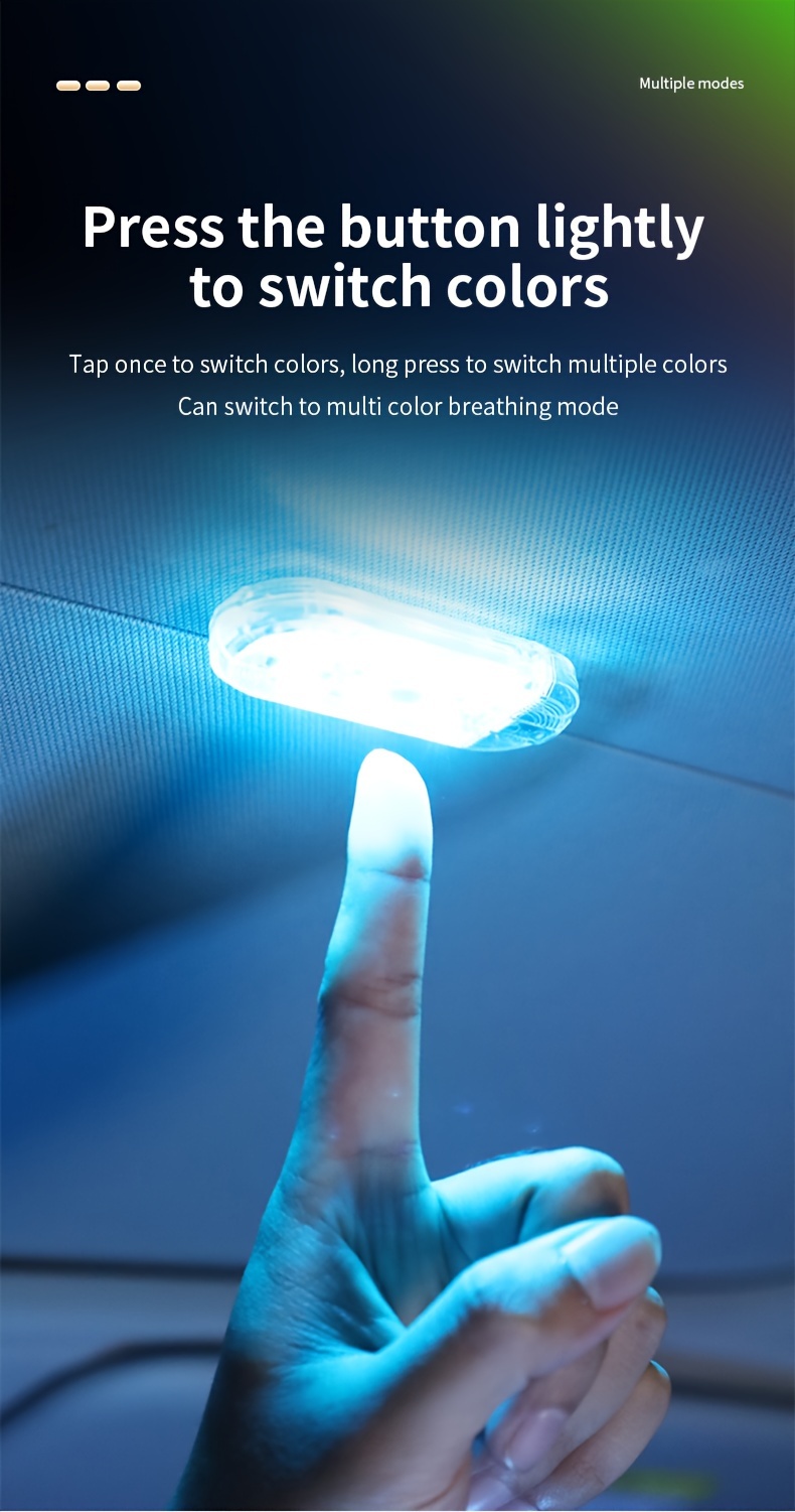 Lumiere LED d'interieur de voiture, lampe de lecture, mini doigt