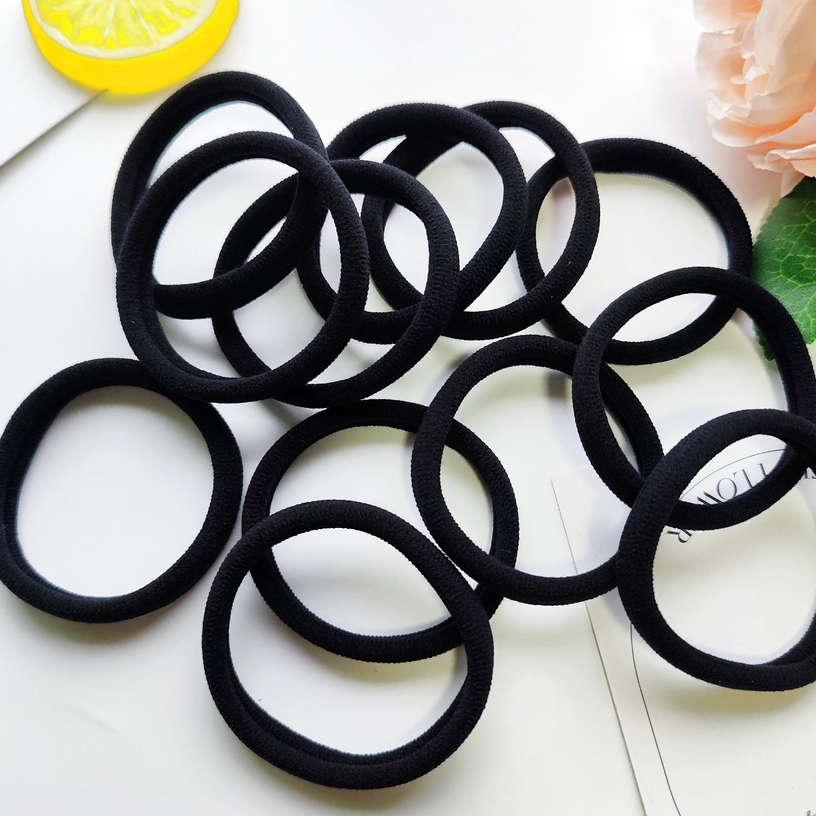 20 PCS Large Hair Ties for Thick Hair Black Hair Bands for Women Men and  Girls No Damage Stretchy Ponytail Holders for Braids (5 cm in Diameter, 1  cm