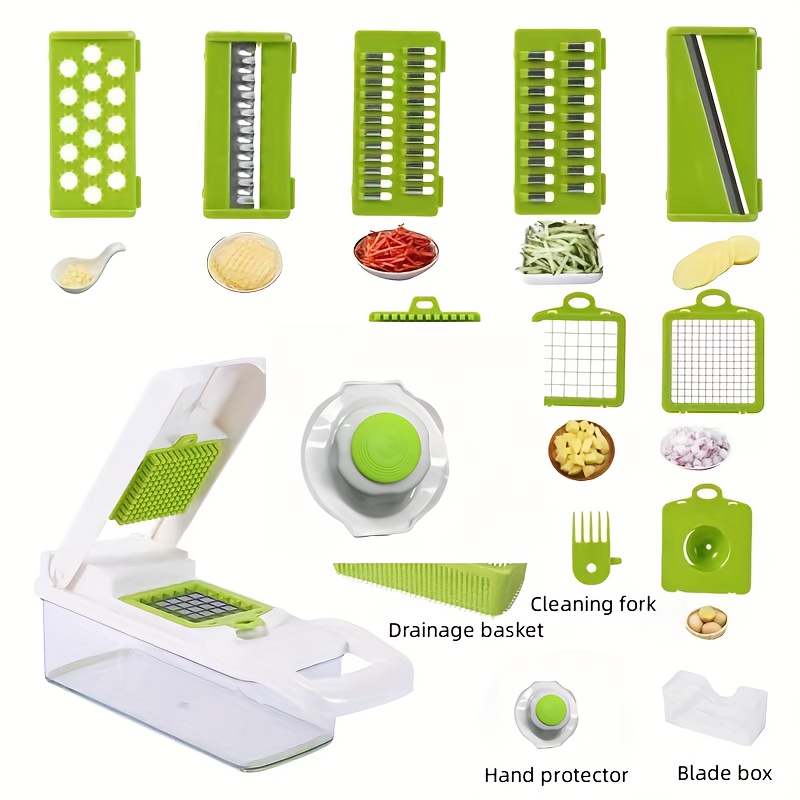 Trituradora de verduras, 12 en 1, la tercera generación de trituradores de  alimentos, máquina para cortar verduras, queso, frutas, apio, papas,  zanahorias y ensaladas de frutas : : Hogar y Cocina