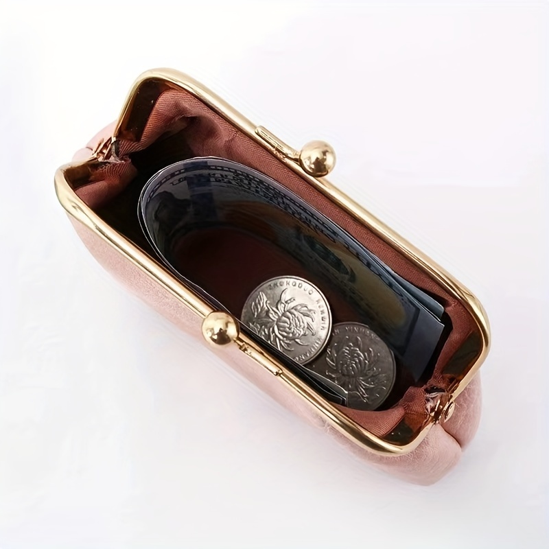 Minimalist Solid Color Coin Purse, Portable Kiss-lock Clutch Wallet,  Women's Purse - Temu