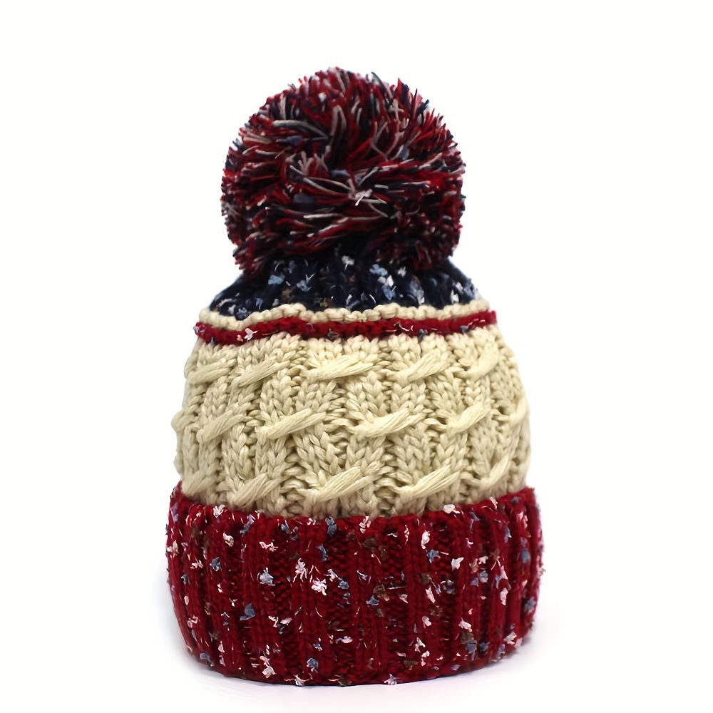 OLWECY Women Men Knitted Winter Fashion Color Stripe Printing Striped Hats  Hairball Raccoon Big and Tall Winter Hats for, Red, One Size : :  Clothing, Shoes & Accessories