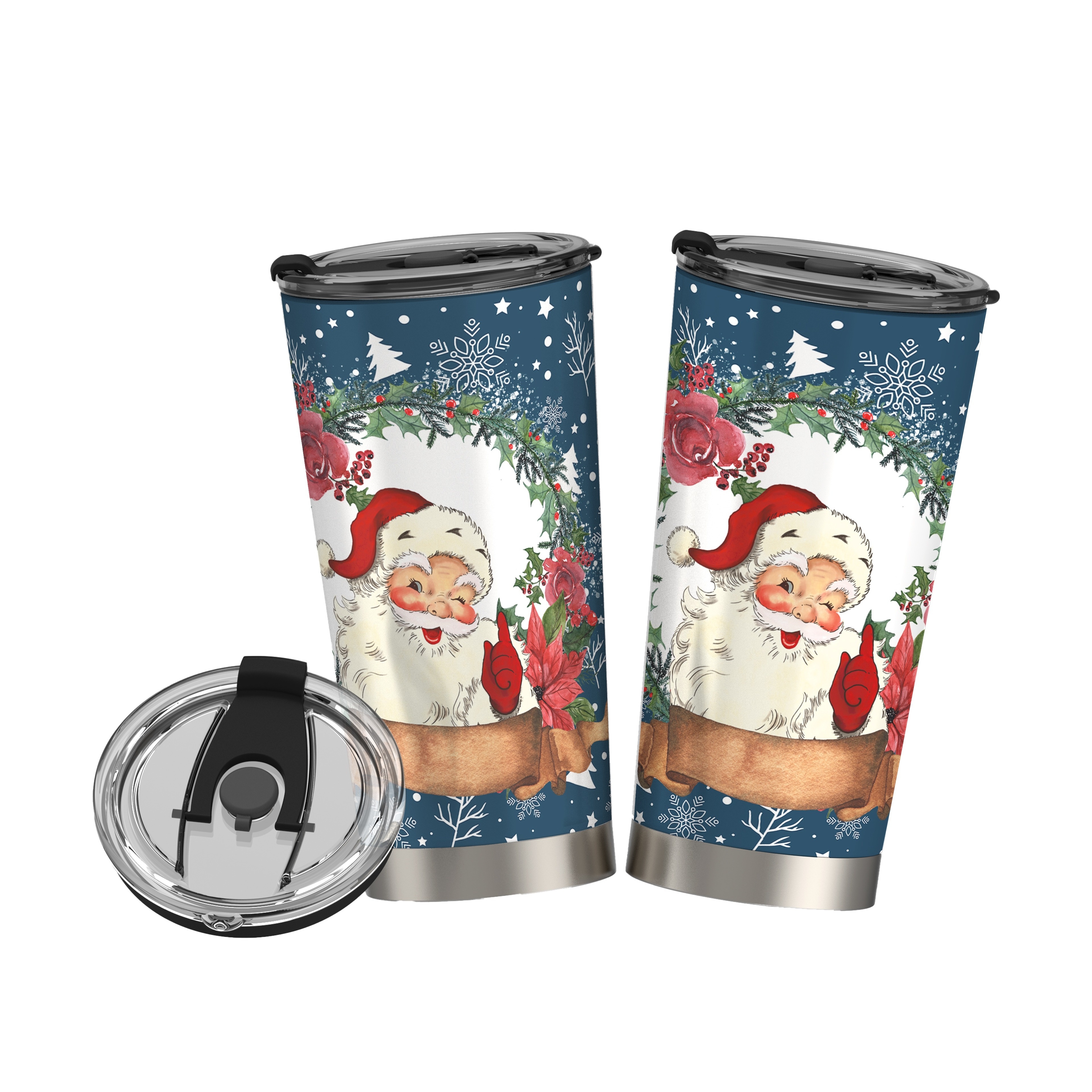 Christmas Pattern Water Bottle Portable Creative Car Tumbler - Temu