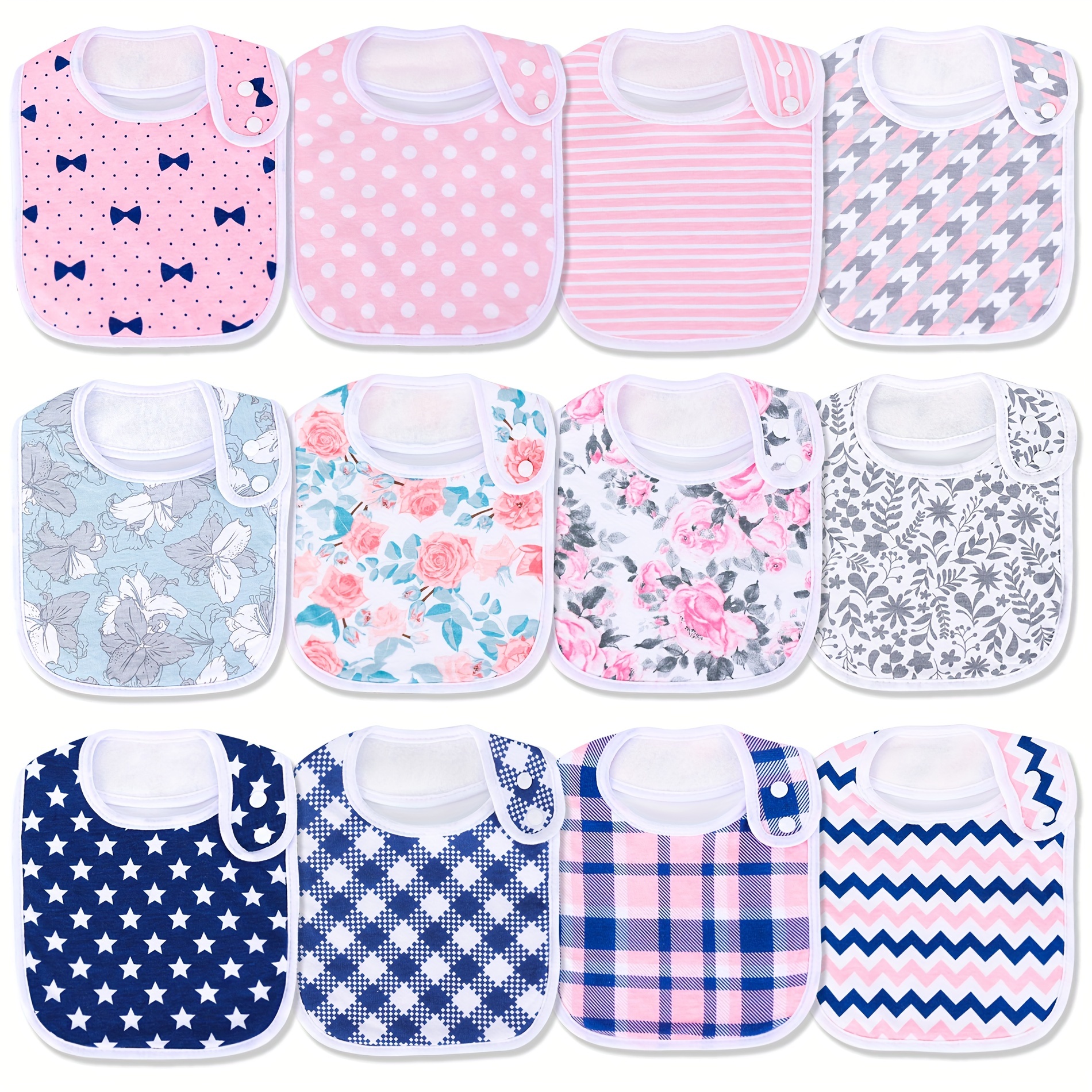 Baberos de bebé de 6 piezas para gemelos, bandana de algodón, ajustable,  baberos para bebés, niños y niñas, 3-24 meses